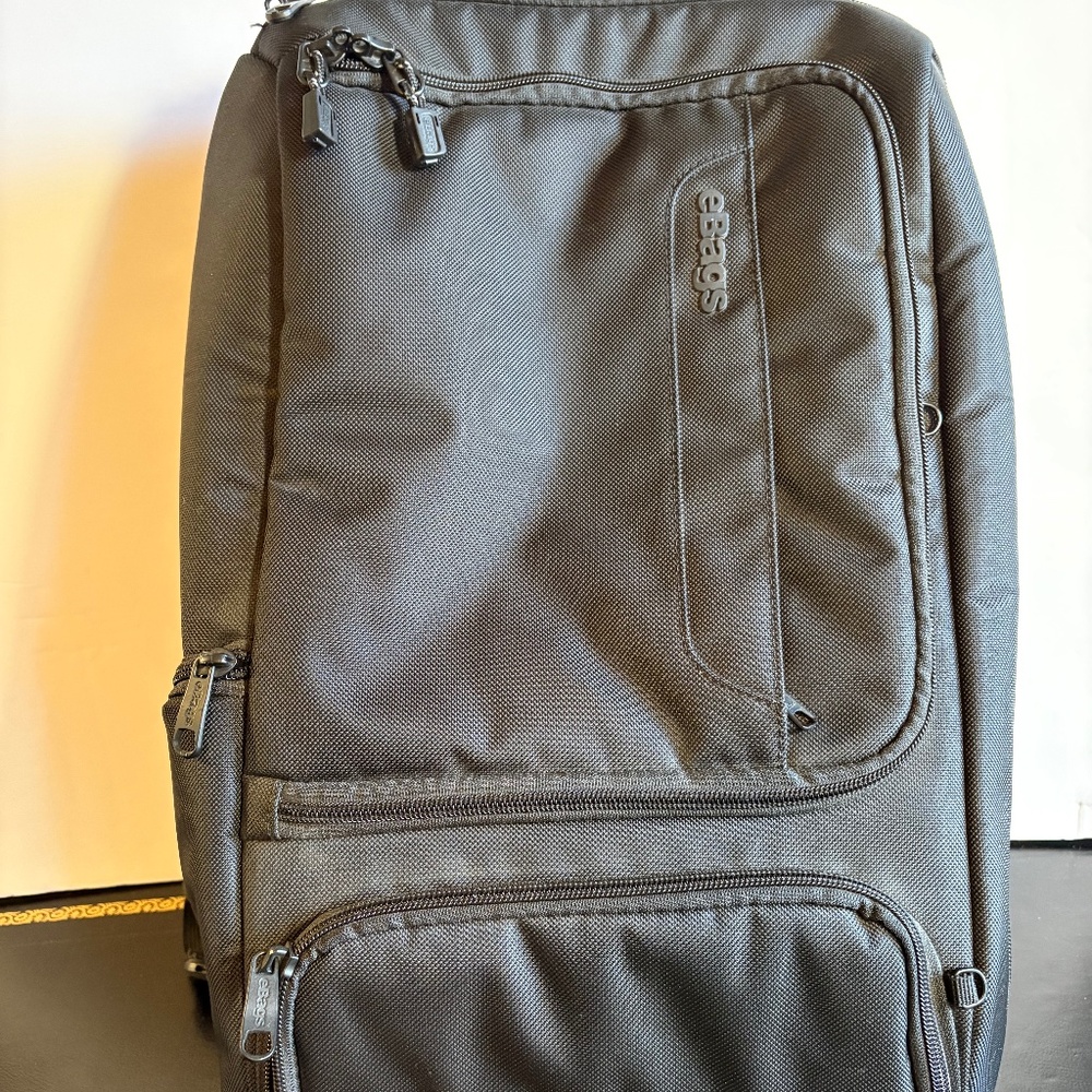 ebags Professional Slim Laptop Travel Backpack (Black & Orange) Pre-owned